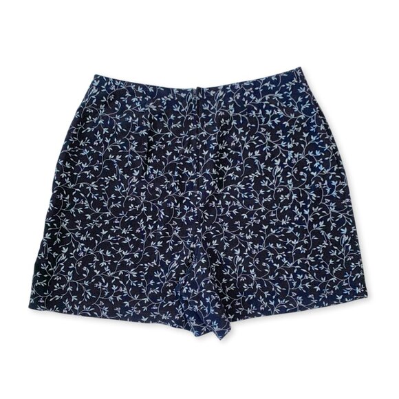 Vintage Floral Navy Blue Skort Shorts High Waisted Cottagecore Fairy Whimsigoth - Picture 5 of 13